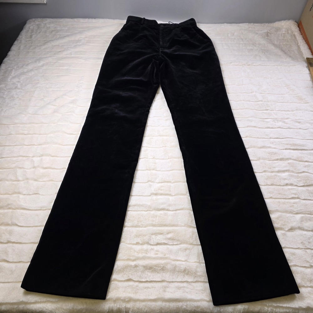 Ralph Lauren Purple Label Declynn Velvet Pants Womens 26 Black $990